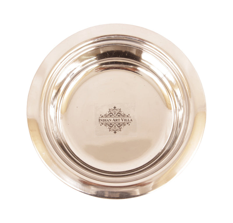 Pure Steel Copper Hammered Design Round Entrée Bowl