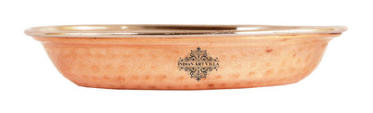 Handcrafted Pure Steel Copper Handi with Platter & Serving Spoon