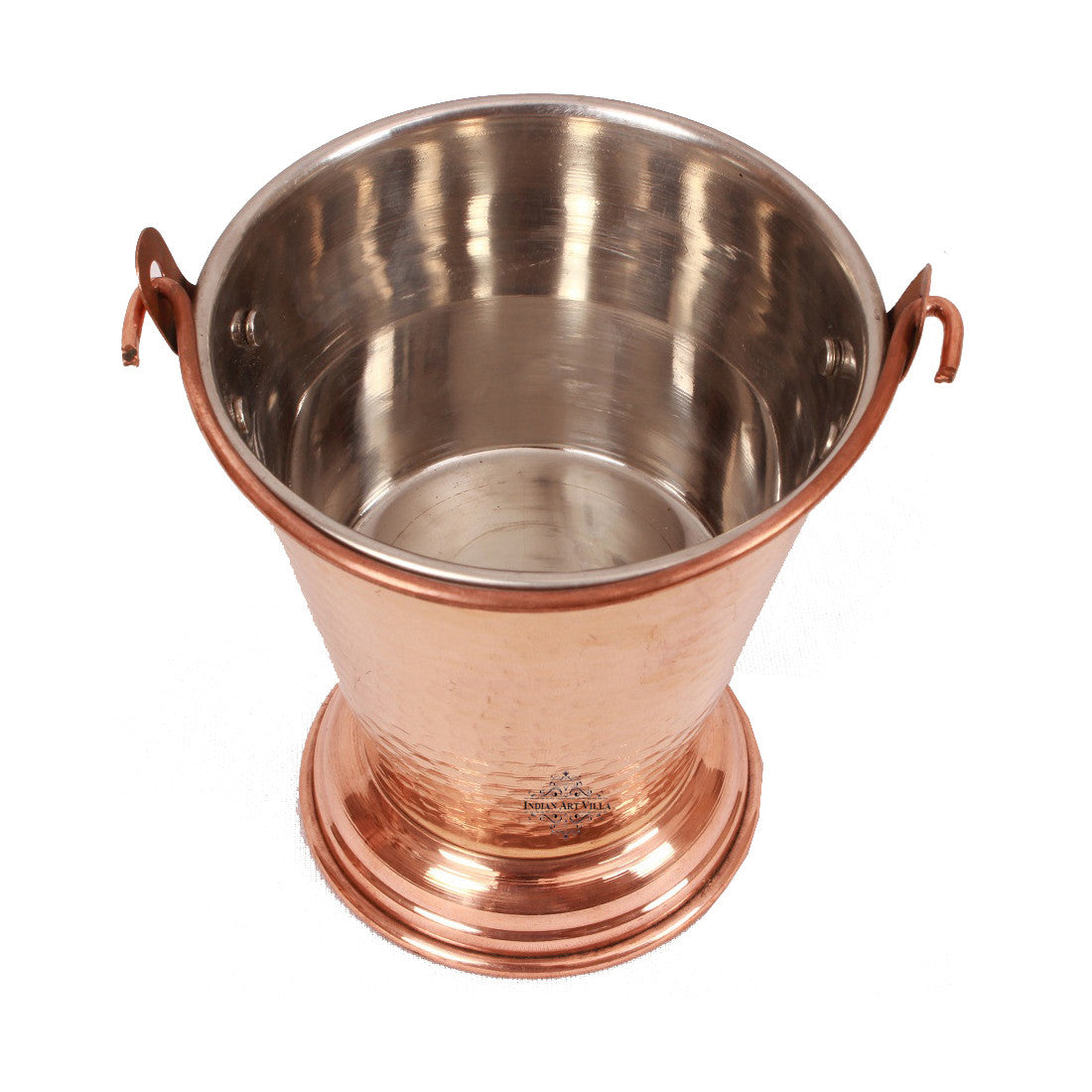 Handcrafted Steel Copper Set of 1 Handi Kadhai & Bucket No. 3