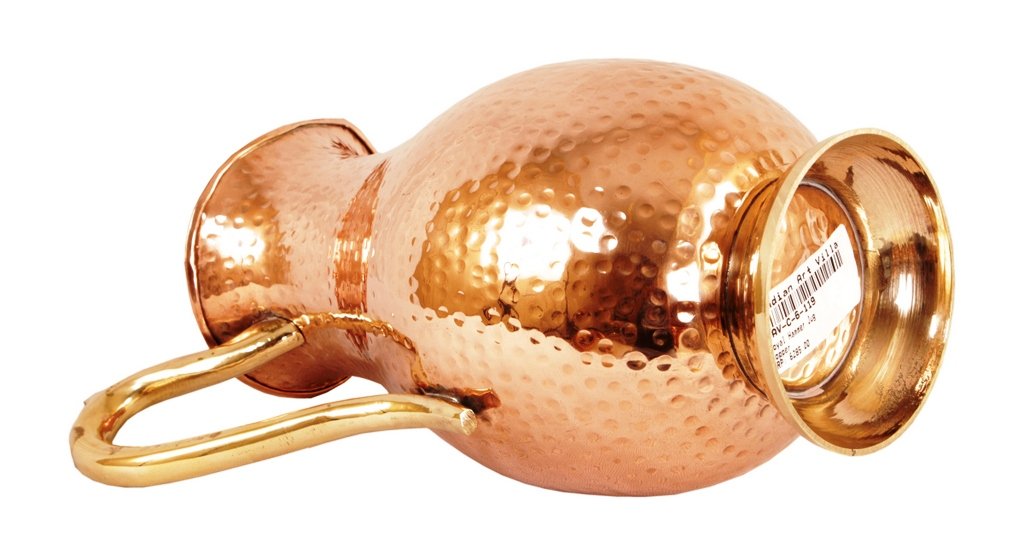 Handmade Pure Copper Hammered Design Jug Pitcher with Glass For Home, Hotel, Restaurant