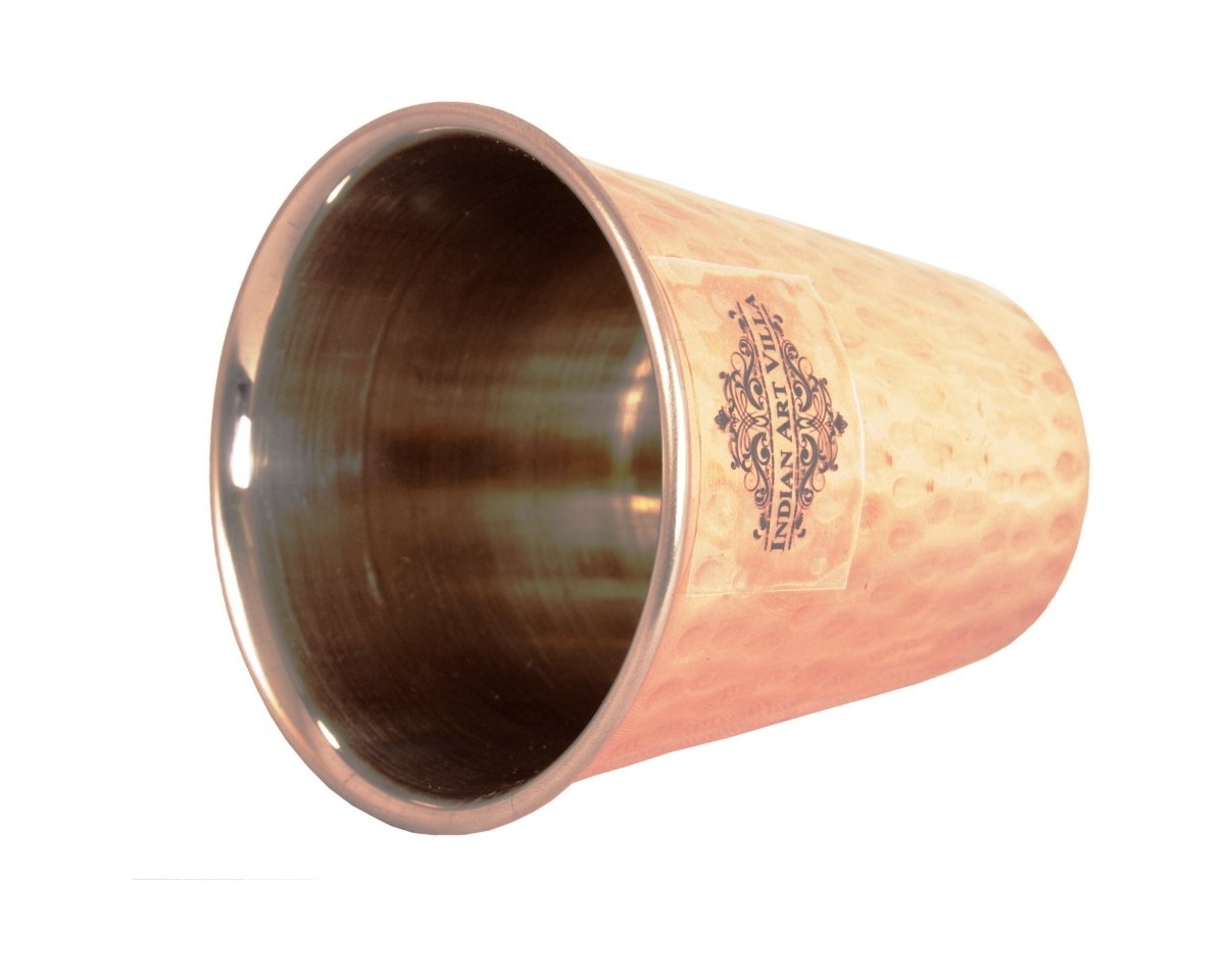 Handmade Pure Copper Hammered Design Jug Pitcher with Glass For Home, Hotel, Restaurant