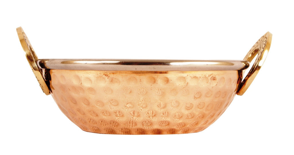 Pure Steel Copper Set of 4 Different Size Designer Kadai Wok Set