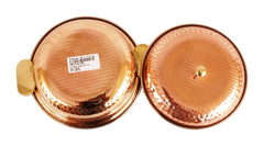 Handcrafted Pure Steel Copper Donga | Serving Pot with Lid & Spoon