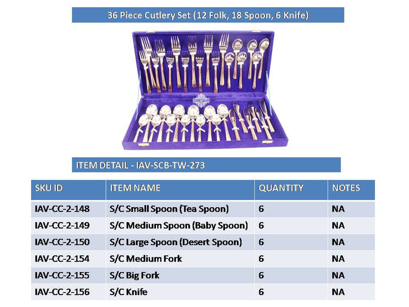 Steel Copper Designer Cutlery Set 36 Pieces