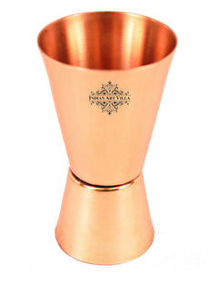2 Brass Designer Beer Glass Tumbler with 2 Jigger Shot Glasses, Best for Beer Whisky Vodka Parties, , Set of 4
