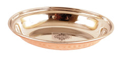 Handmade Pure Steel Copper Oval Platter Plate with Spoon, Tableware, Serveware
