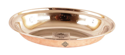 Handmade Pure Steel Copper Set of 1 Bucket|1Donga with Lid|1 Platter|1 Entrée Bowl