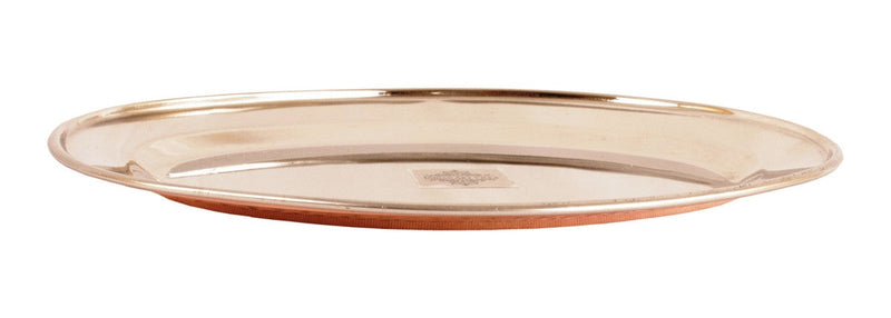 Pure Steel Copper Set Of 1 Oval Plate |1 Platter| 1 Entrée Bowl