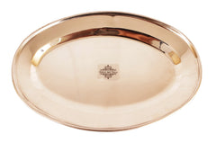 Pure Steel Copper Set Of 1 Oval Plate |1 Platter| 1 Entrée Bowl