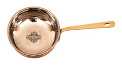 Handmade Pure Steel Copper Set of 2 Hammered Design Serving Fry Pan