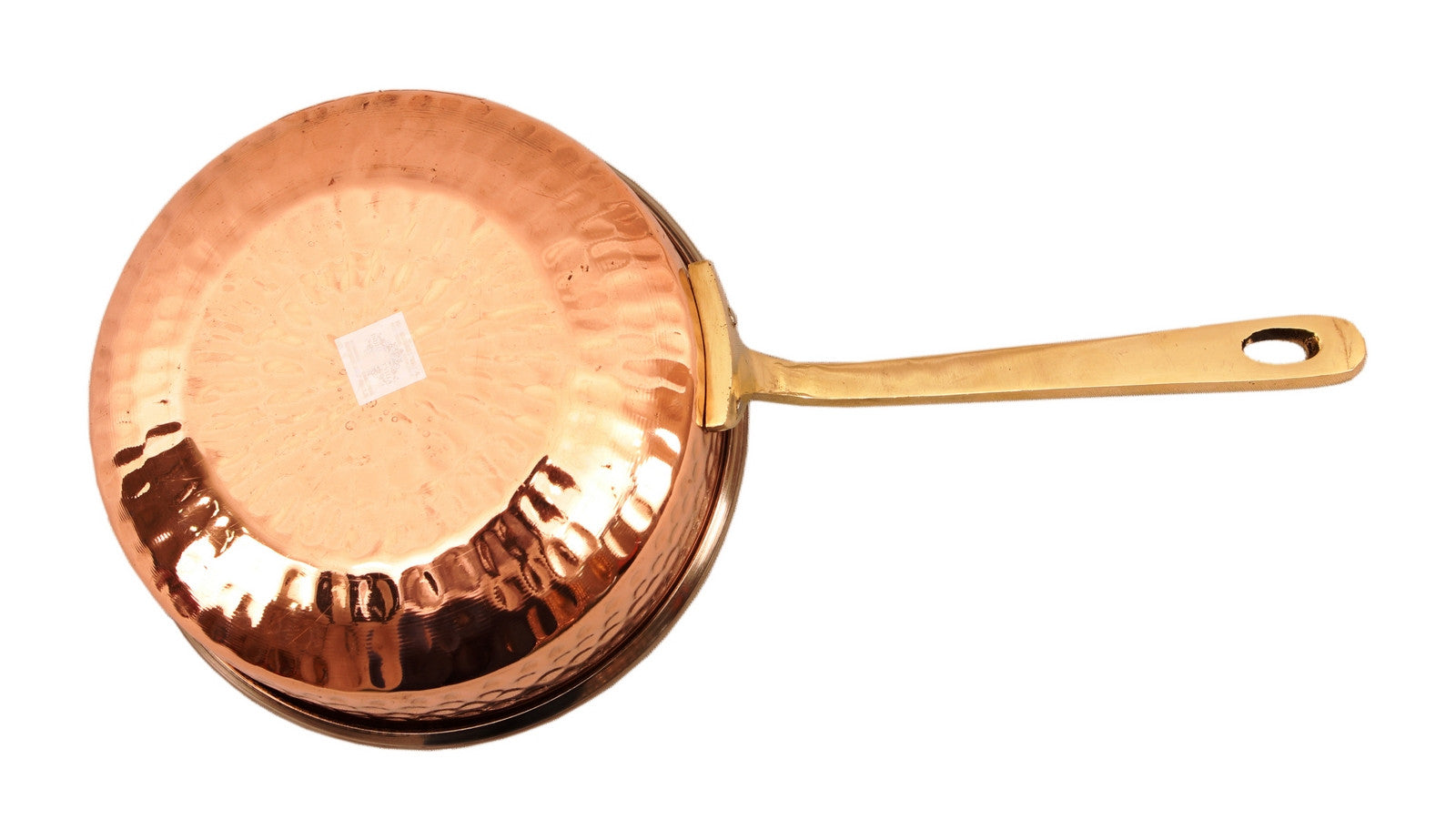 Handmade Pure Steel Copper Set of 2 Hammered Design Serving Fry Pan