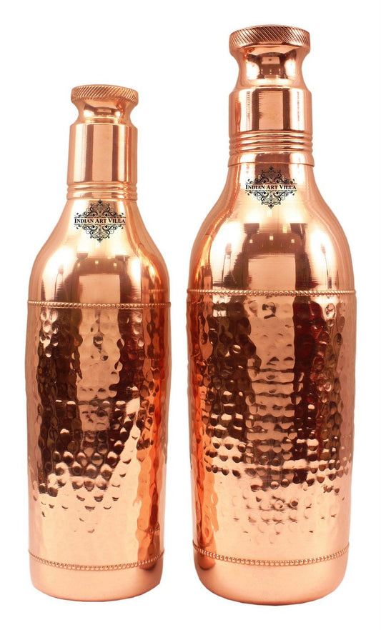 Pure Copper Hammered Set 2 Cocktail Shaker Bottle