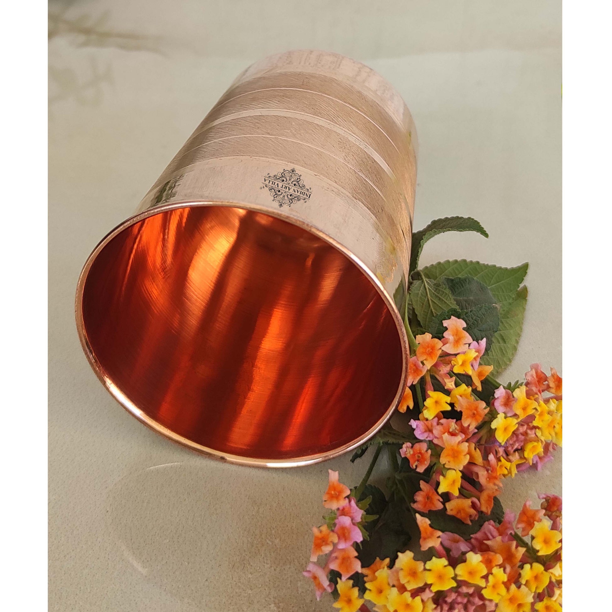 Pure Copper Diamond | Hammered | Shine Finish | Luxury Glasses-275 ML