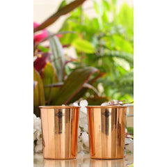 Pure Copper Embossed & Plain Glass with Lid 300ml