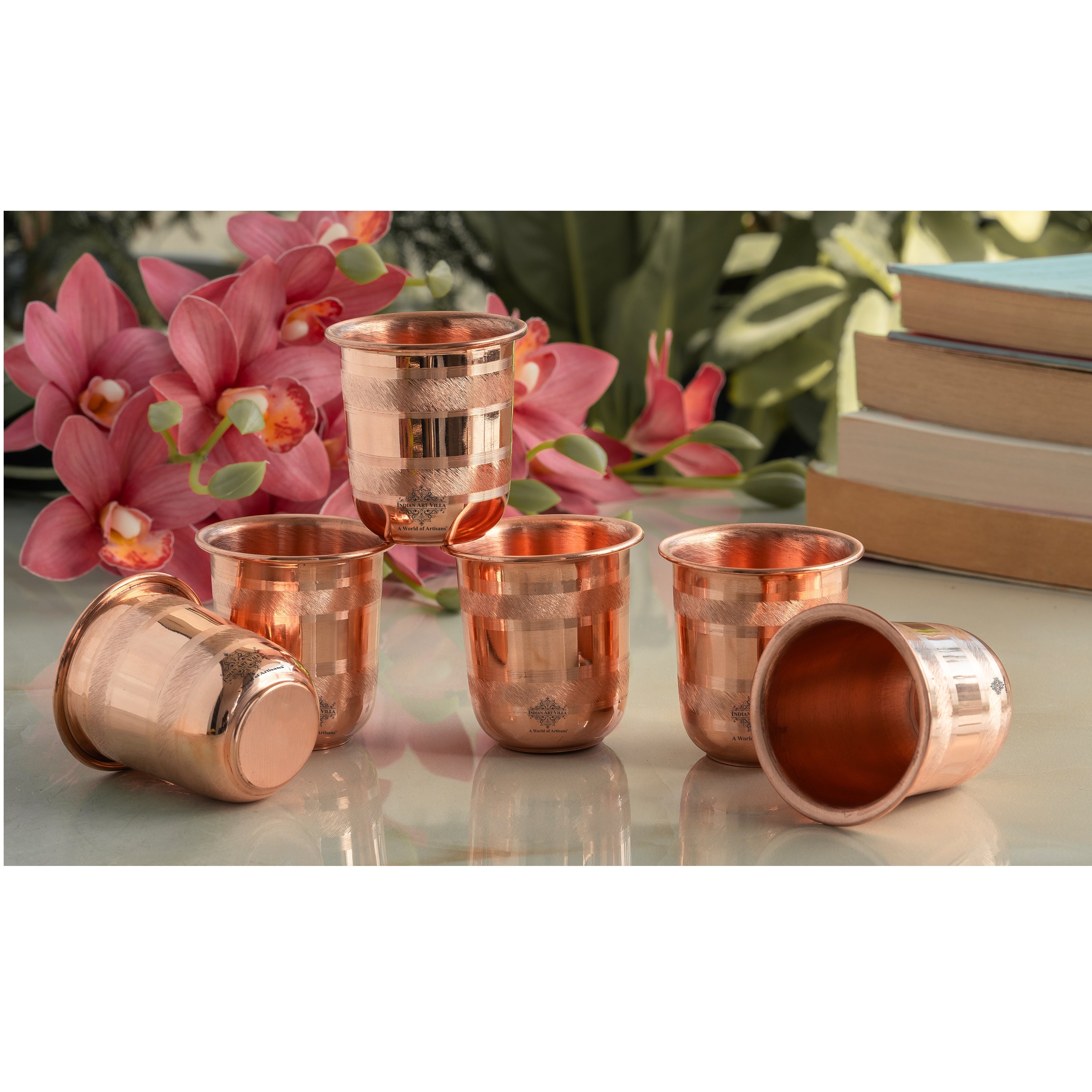 Pure Copper Luxury Design Glass Kids or Temple Use 100ml