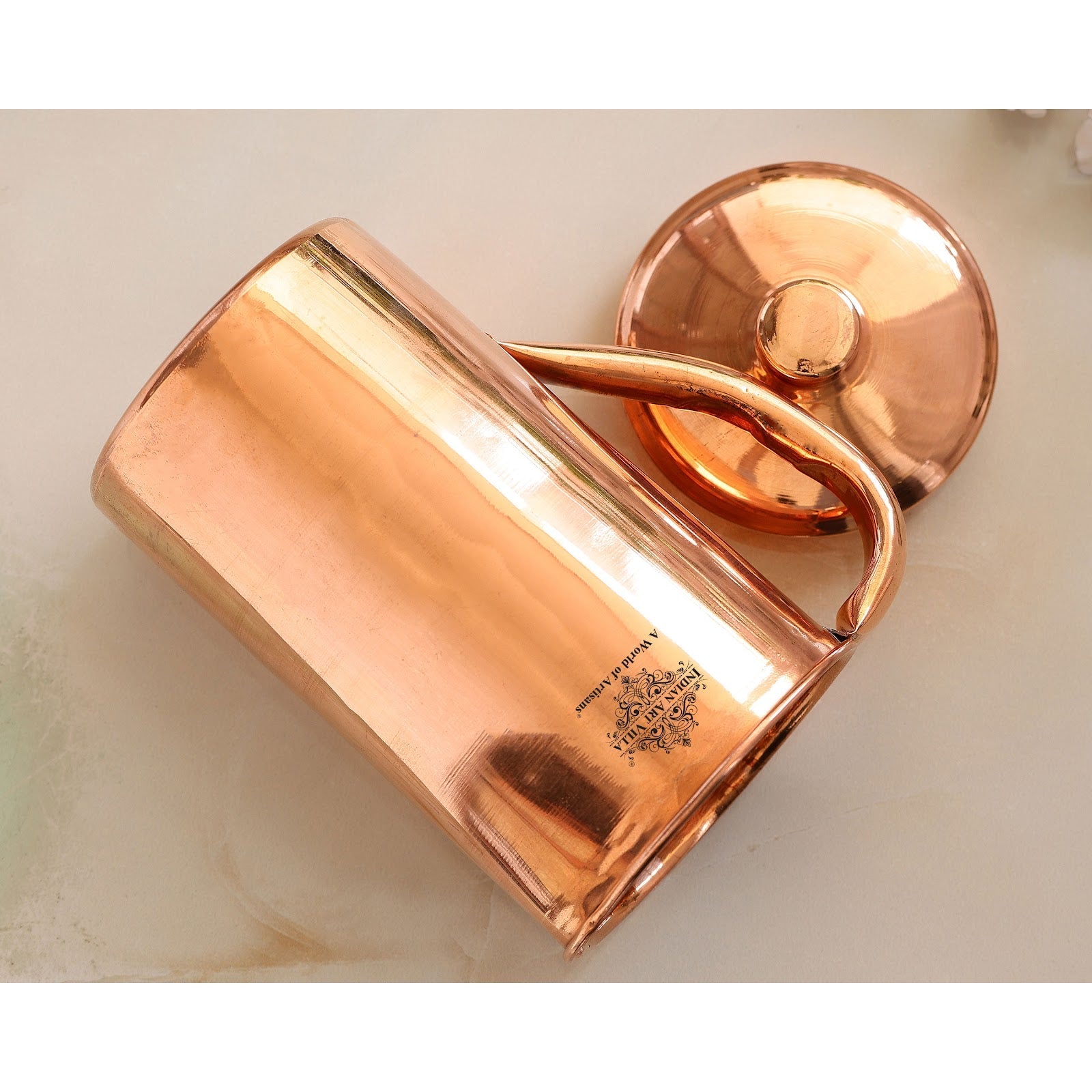 Pure Copper Hammered & Plain Designer Jug With Lid