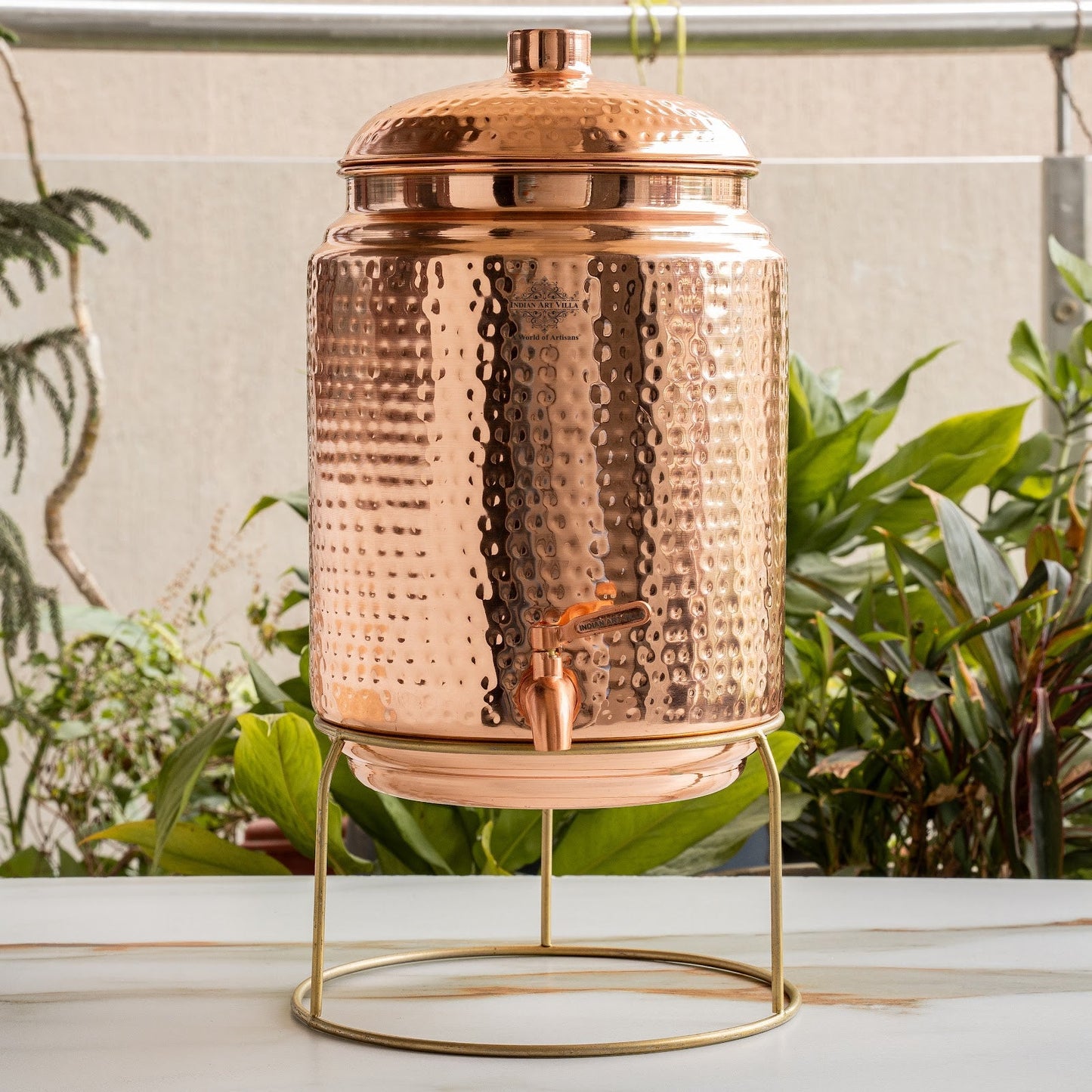 Pure Copper With Hammered Design Water Pot
