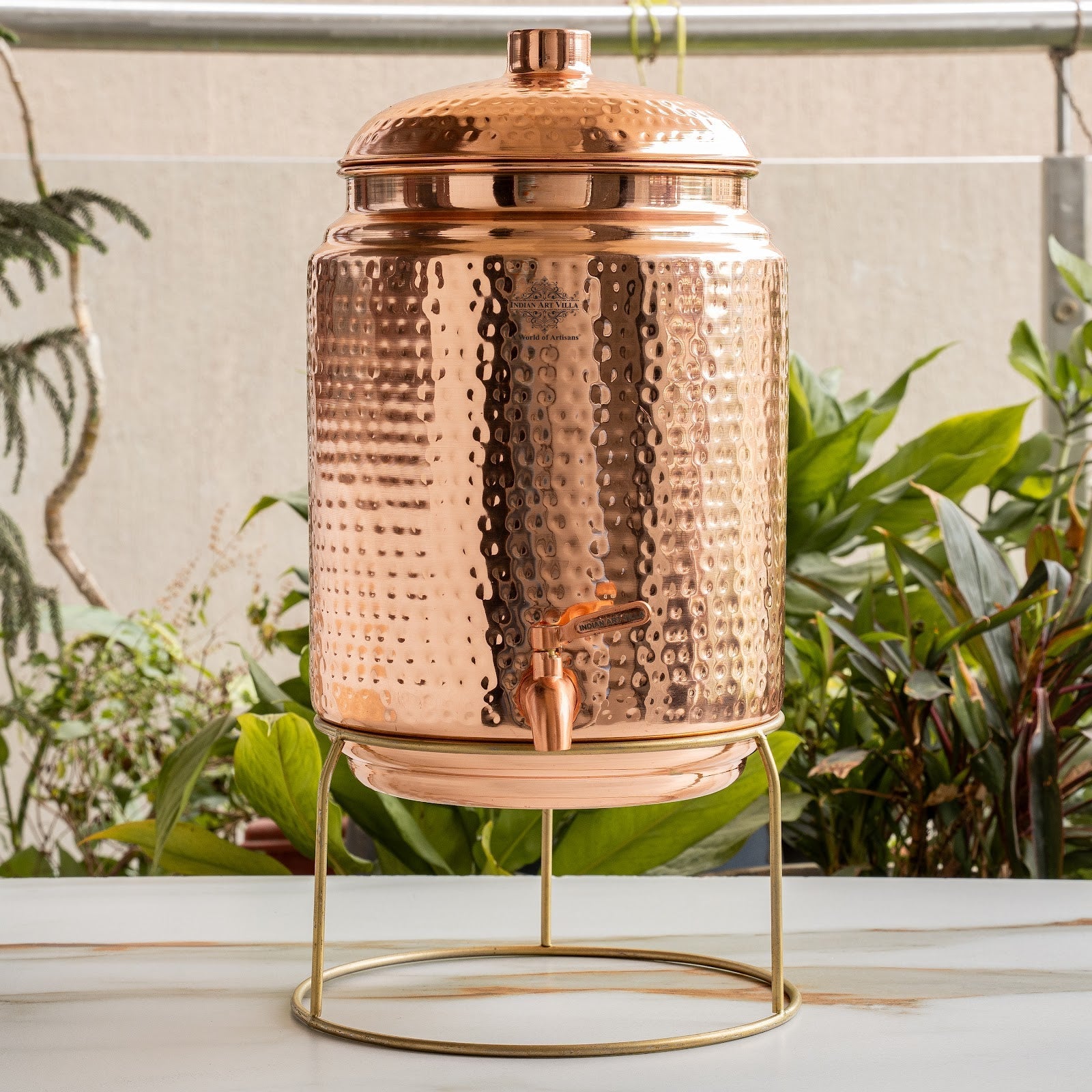 Pure Copper With Hammered Design Water Pot