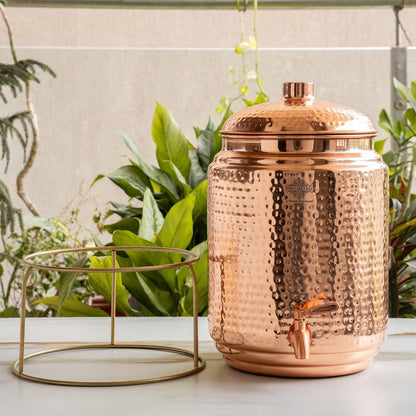 Pure Copper With Hammered Design Water Pot