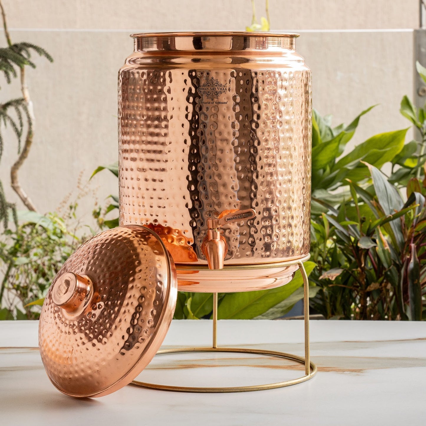 Pure Copper With Hammered Design Water Pot