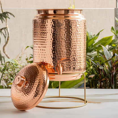 Pure Copper With Hammered Design Water Pot