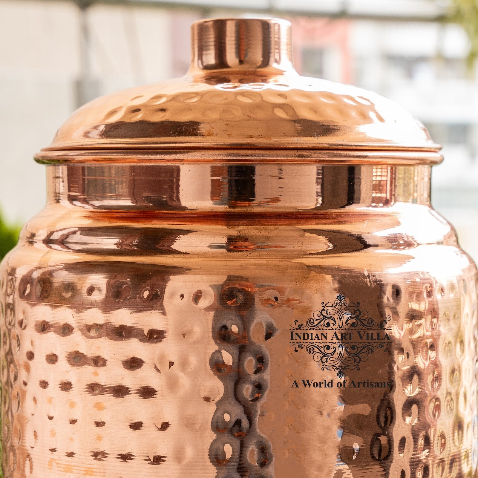 Pure Copper With Hammered Design Water Pot