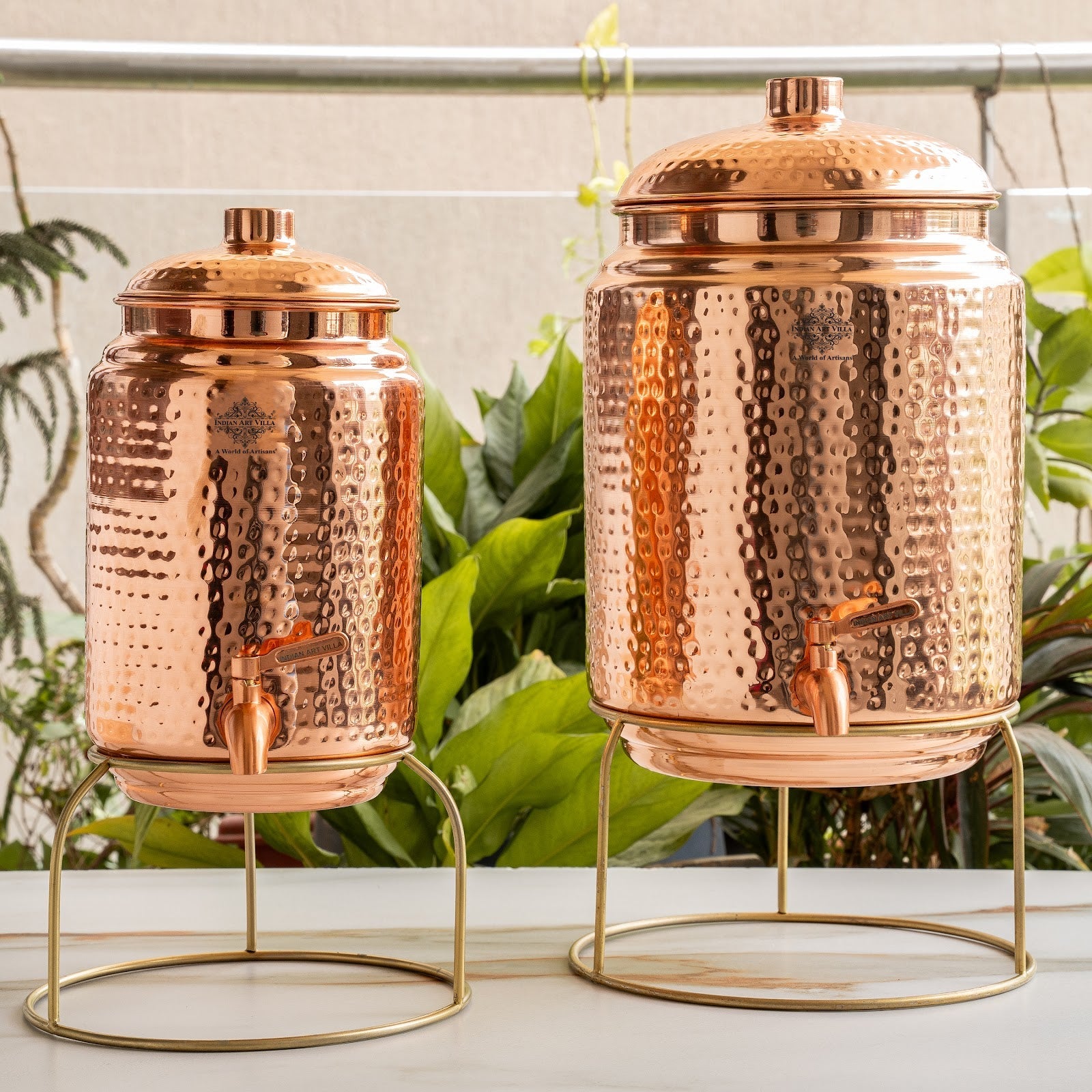 Pure Copper With Hammered Design Water Pot