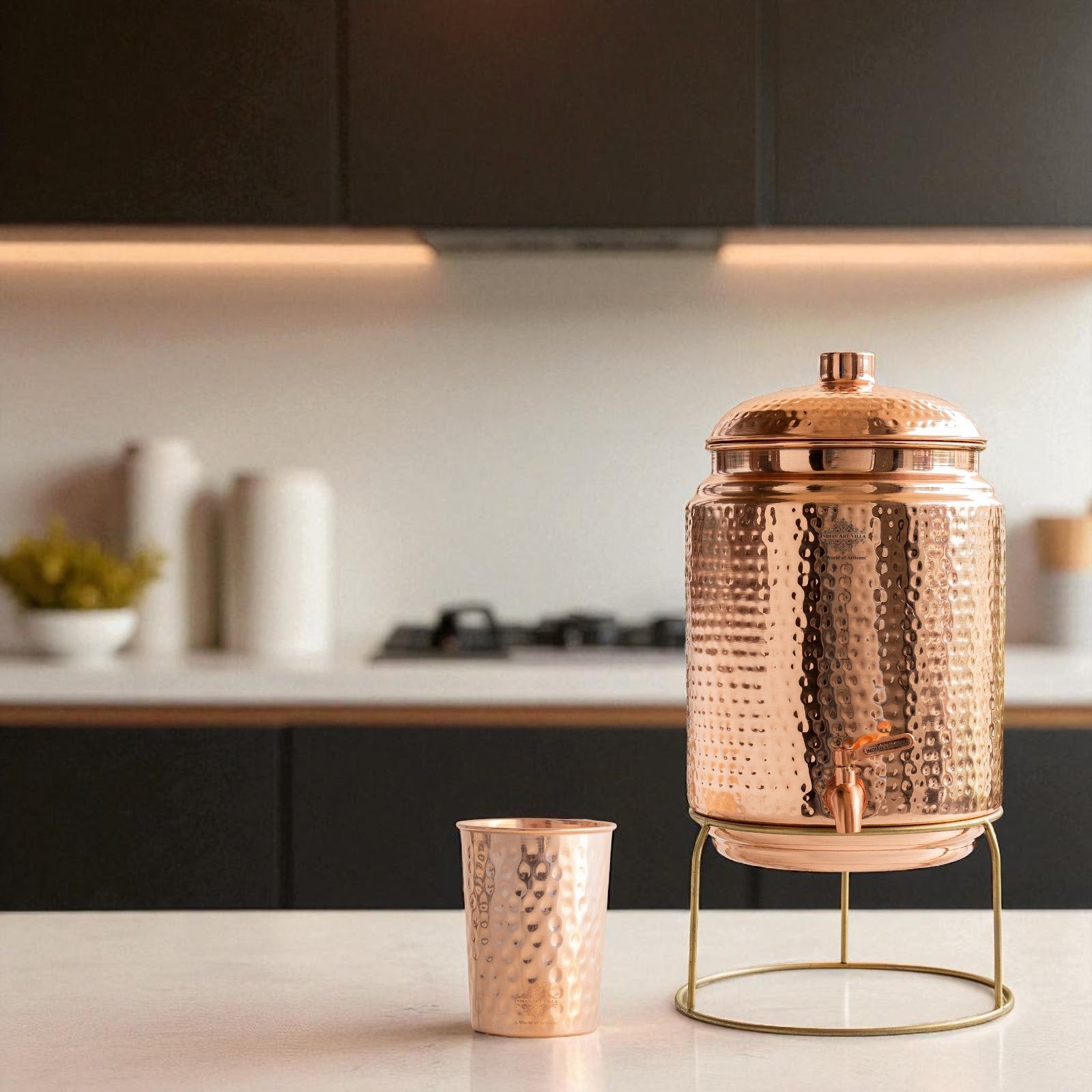 Pure Copper With Hammered Design Water Pot