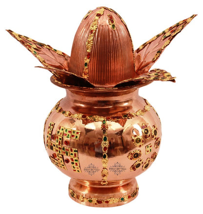 Pure Copper Decorative Mangal Kalash With Coconut