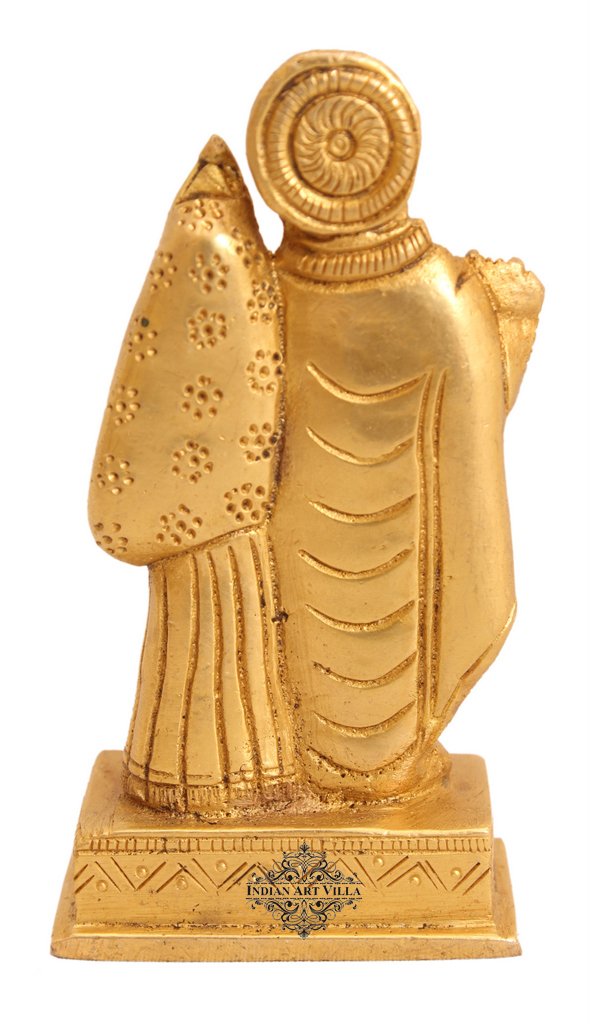 Brass Radhey-Krishan Ji Set - 10.16 cm Height