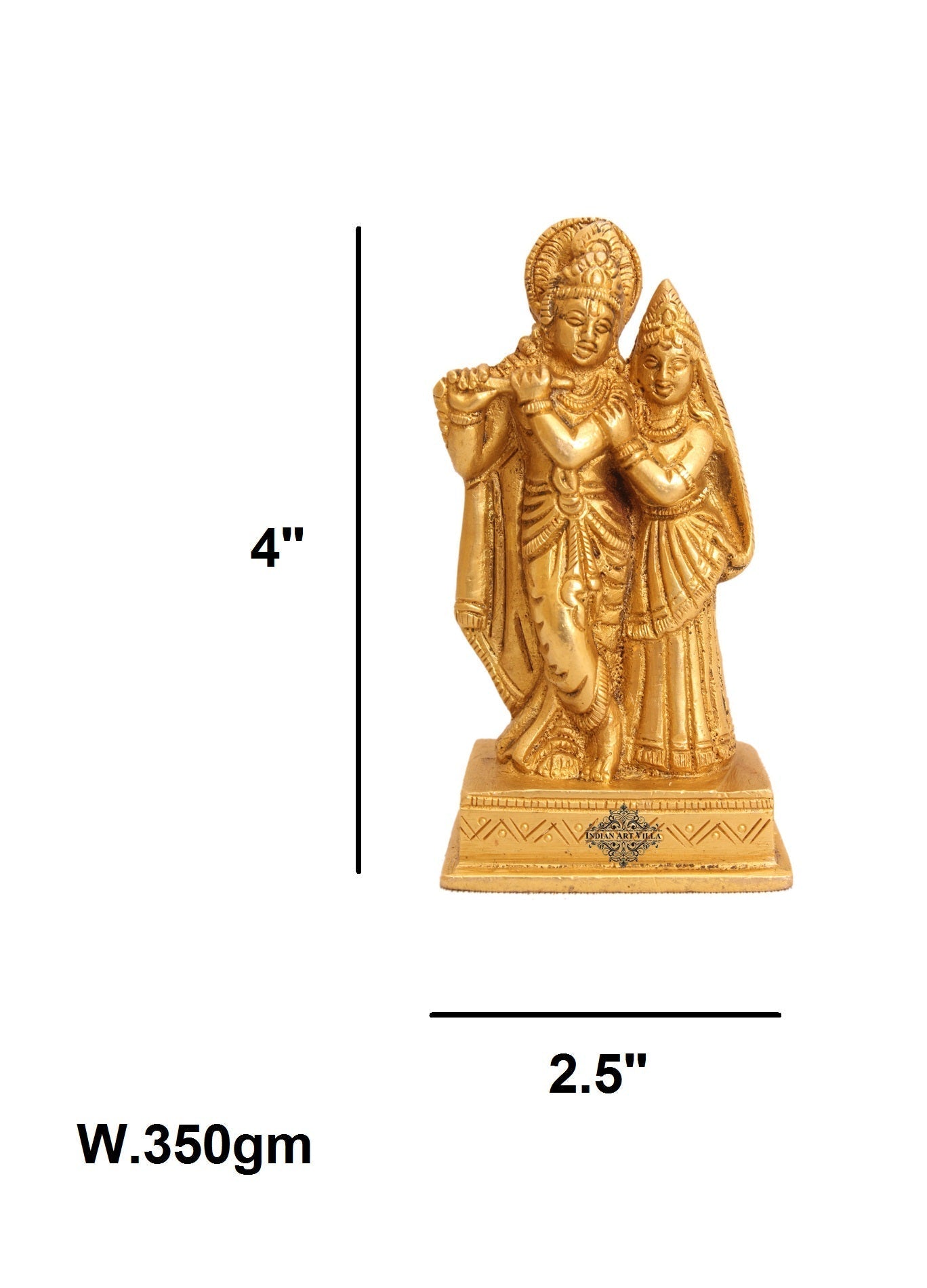 Brass Radhey-Krishan Ji Set - 10.16 cm Height