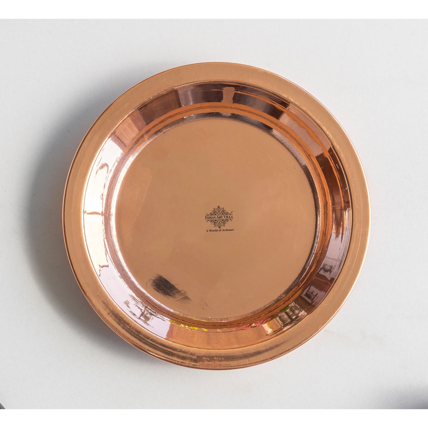 Pure Copper Plain Design Pooja Worship Thali Plate
