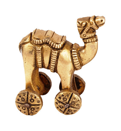Brass Big Camel With Wheel For Decoration
