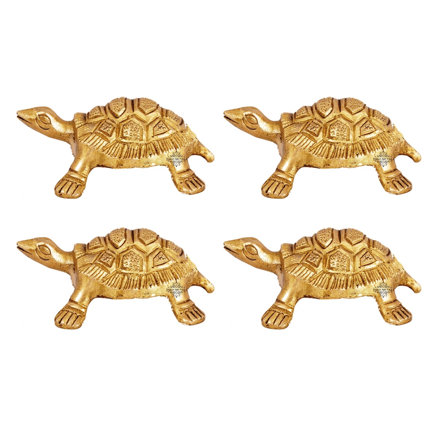 Brass Hammered Vastu Fengshui Tortoise Statue, Home Decor Good Luck, Gift Item, 11.68 cm