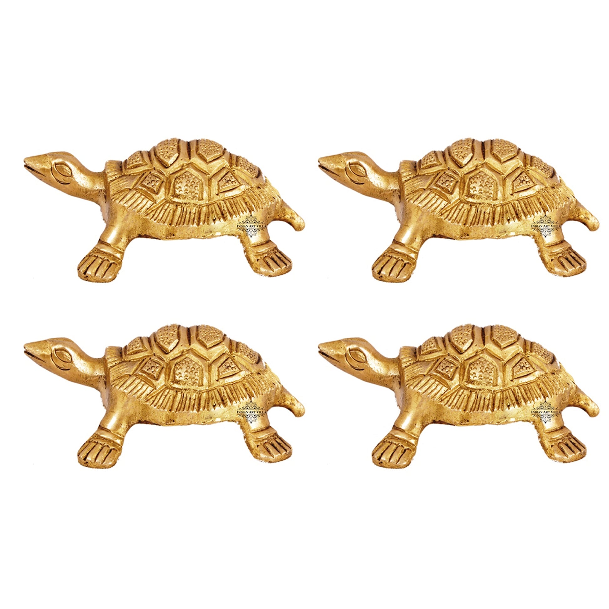 Brass Hammered Vastu Fengshui Tortoise Statue, Home Decor Good Luck, Gift Item, 11.68 cm