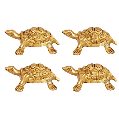 Brass Hammered Vastu Fengshui Tortoise Statue, Home Decor Good Luck, Gift Item, 11.68 cm