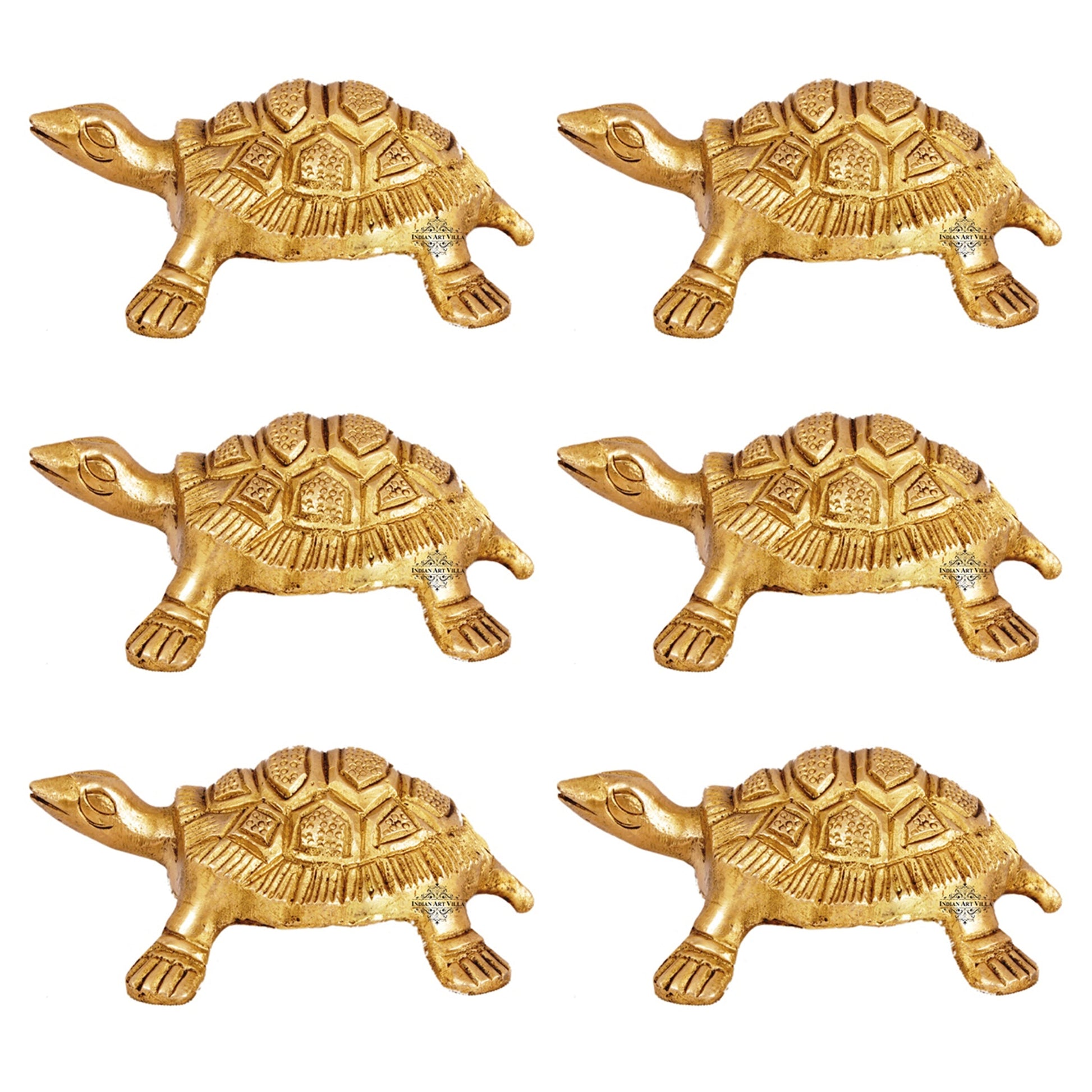 Brass Hammered Vastu Fengshui Tortoise Statue, Home Decor Good Luck, Gift Item, 11.68 cm