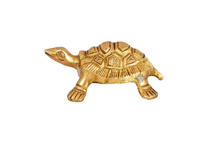 Brass Hammered Vastu Fengshui Tortoise Statue, Home Decor Good Luck, Gift Item, 11.68 cm