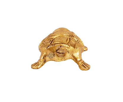 Brass Hammered Vastu Fengshui Tortoise Statue, Home Decor Good Luck, Gift Item, 11.68 cm