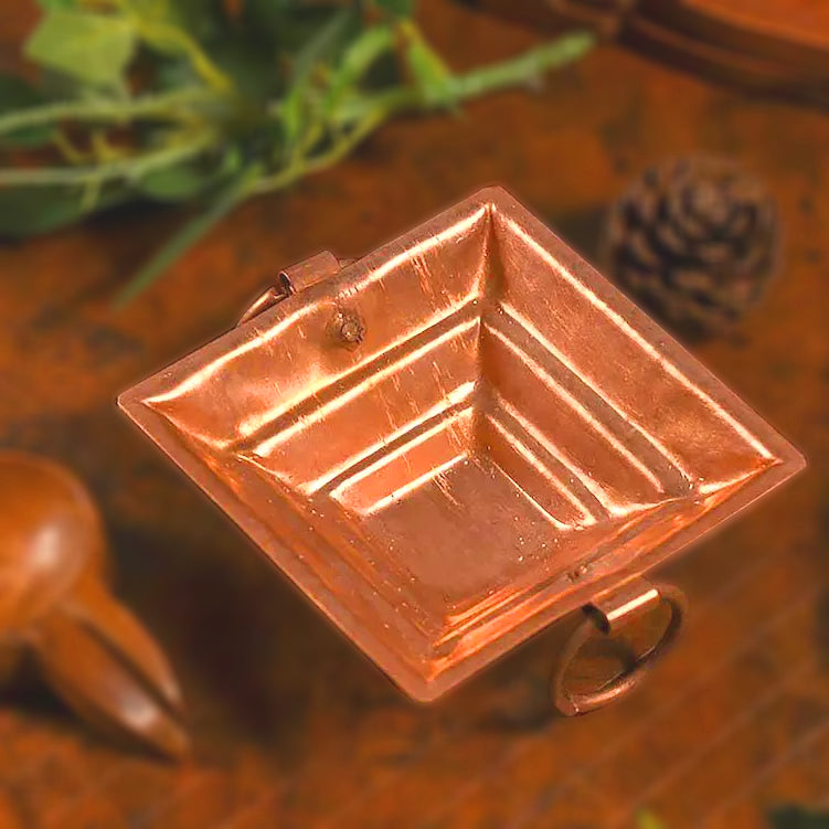 Pure Copper Hawan Kund With Handle On Both Side, For Yagya, Hawan & Poojan Purpose