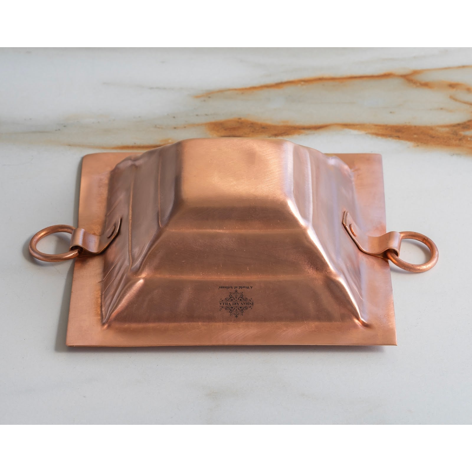 Pure Copper Hawan Kund With Handle On Both Side, For Yagya, Hawan & Poojan Purpose