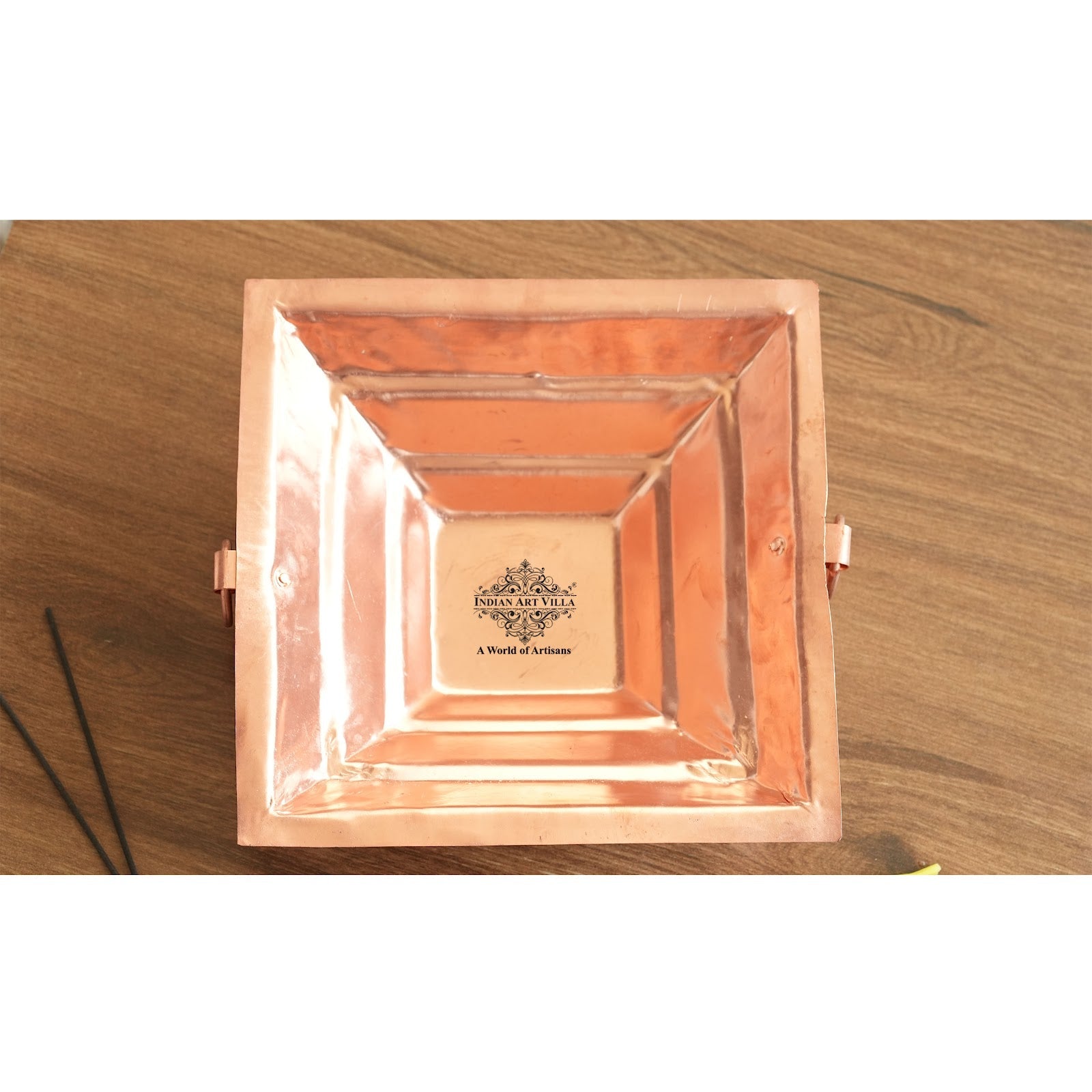 Pure Copper Hawan Kund With Handle On Both Side, For Yagya, Hawan & Poojan Purpose