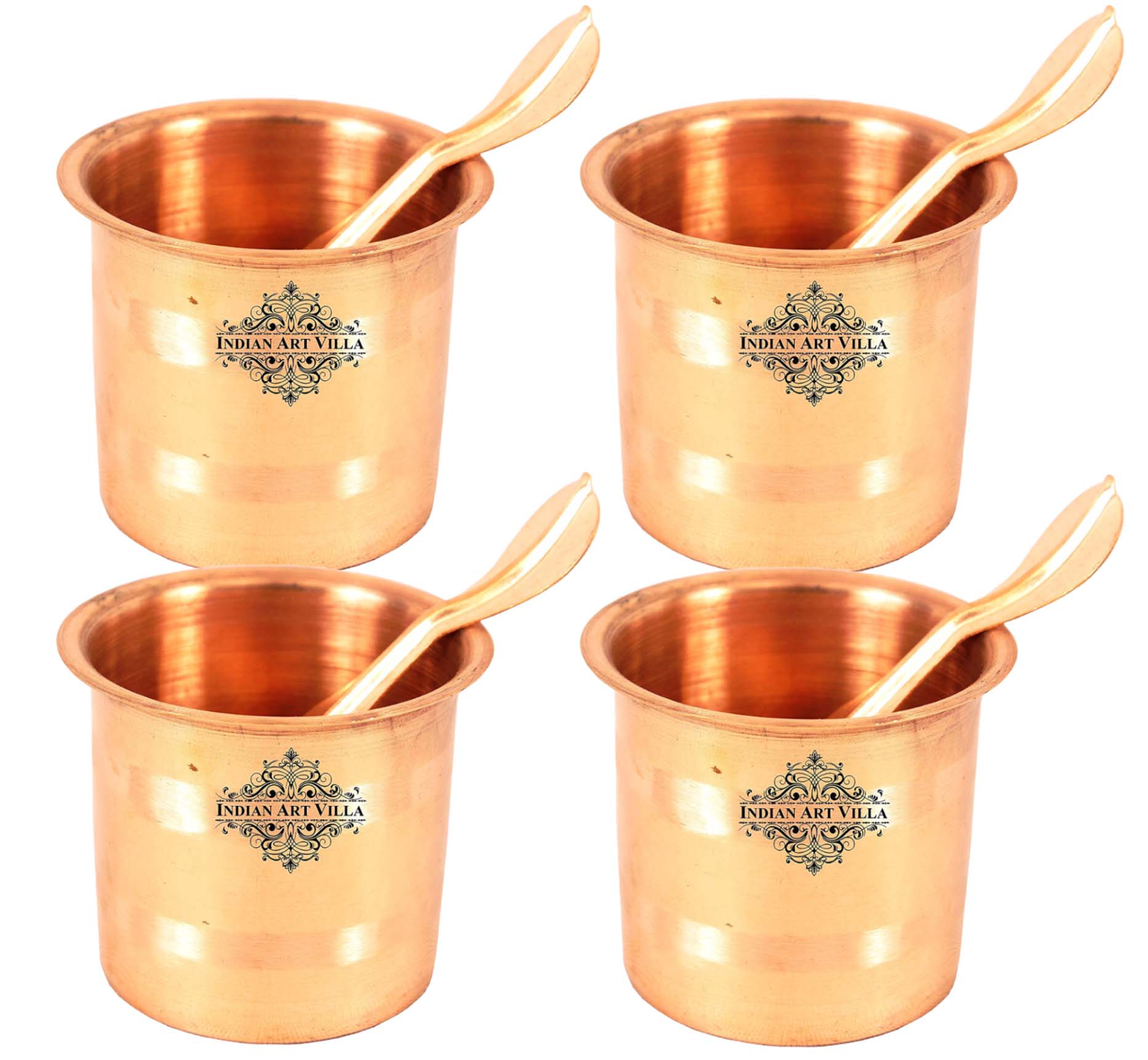 Pure Copper Panch Patra Worship Glass and Spoon