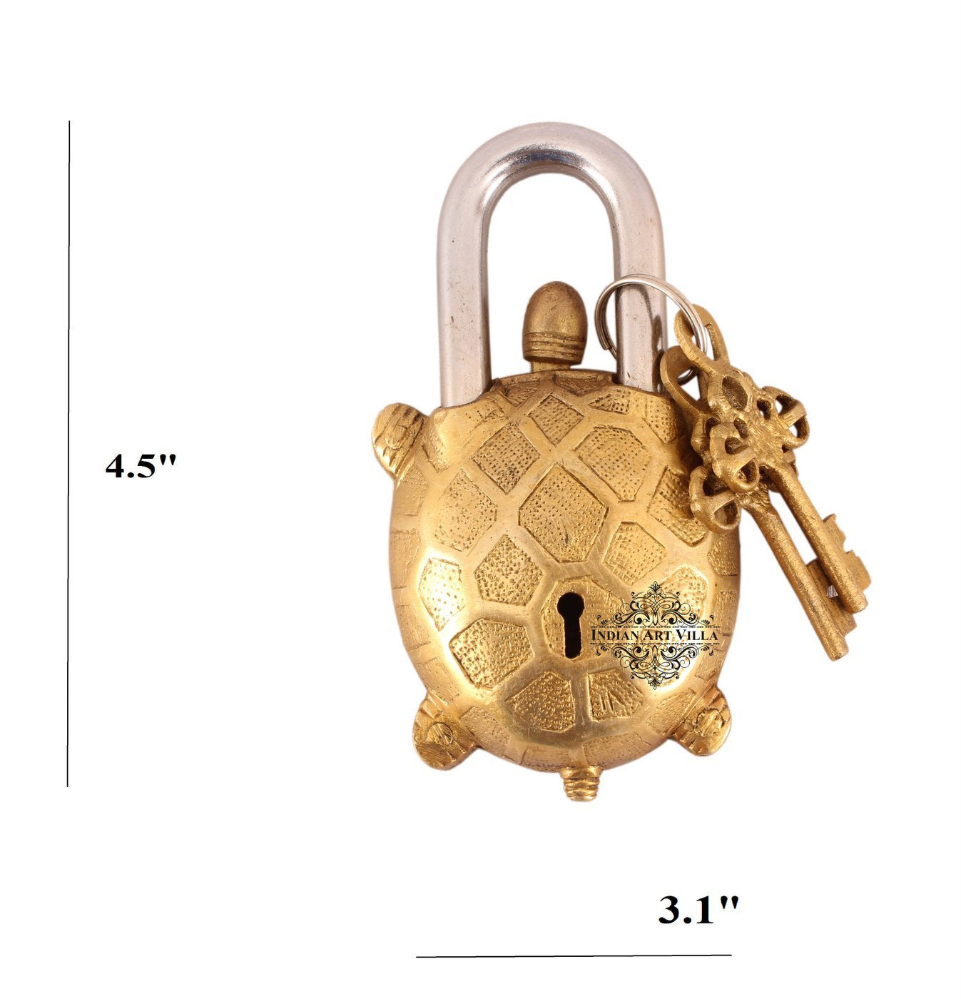 Pure Brass Tortoise Design Lock with 2 keys