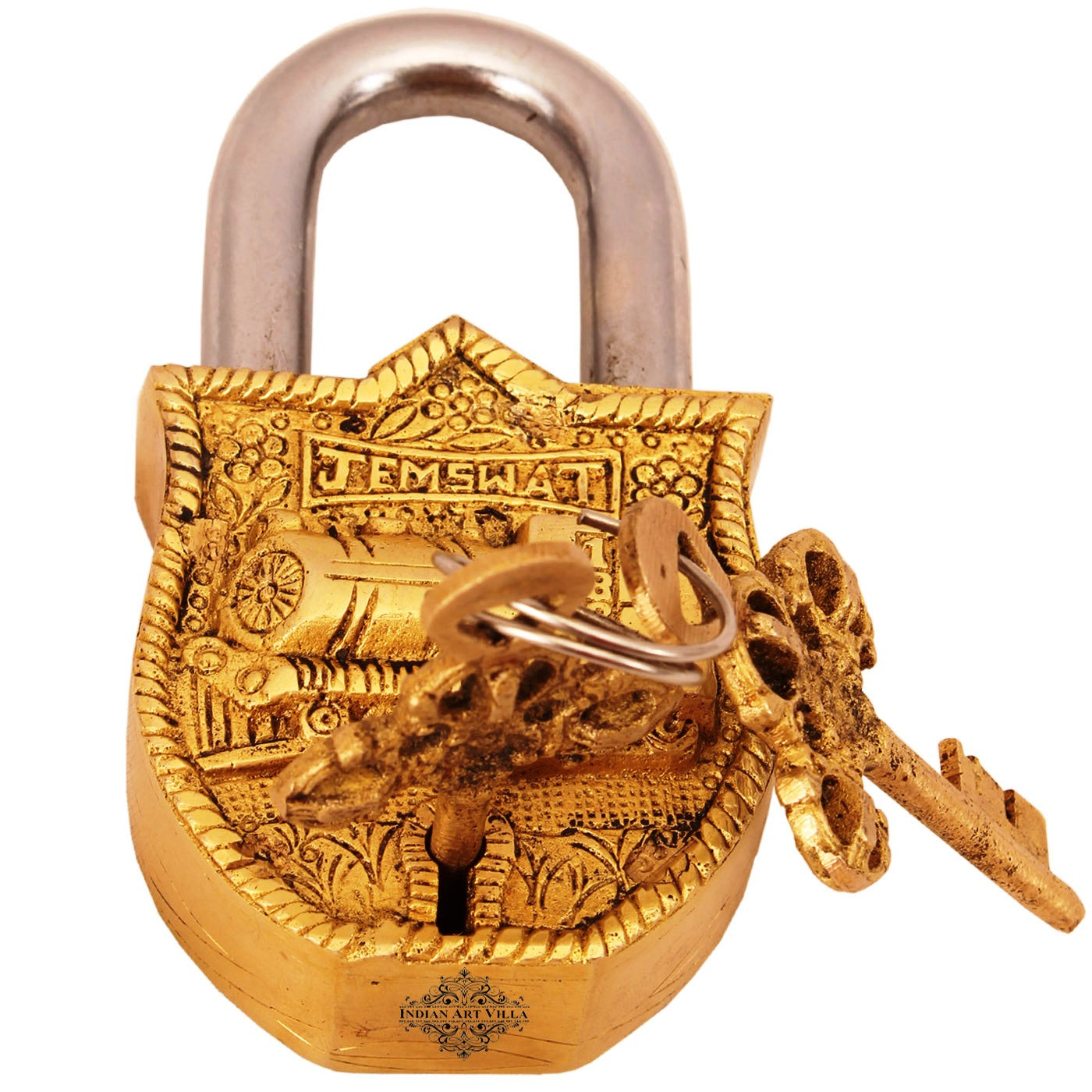 Pure Brass Train Engine Design Lock with 2 Keys