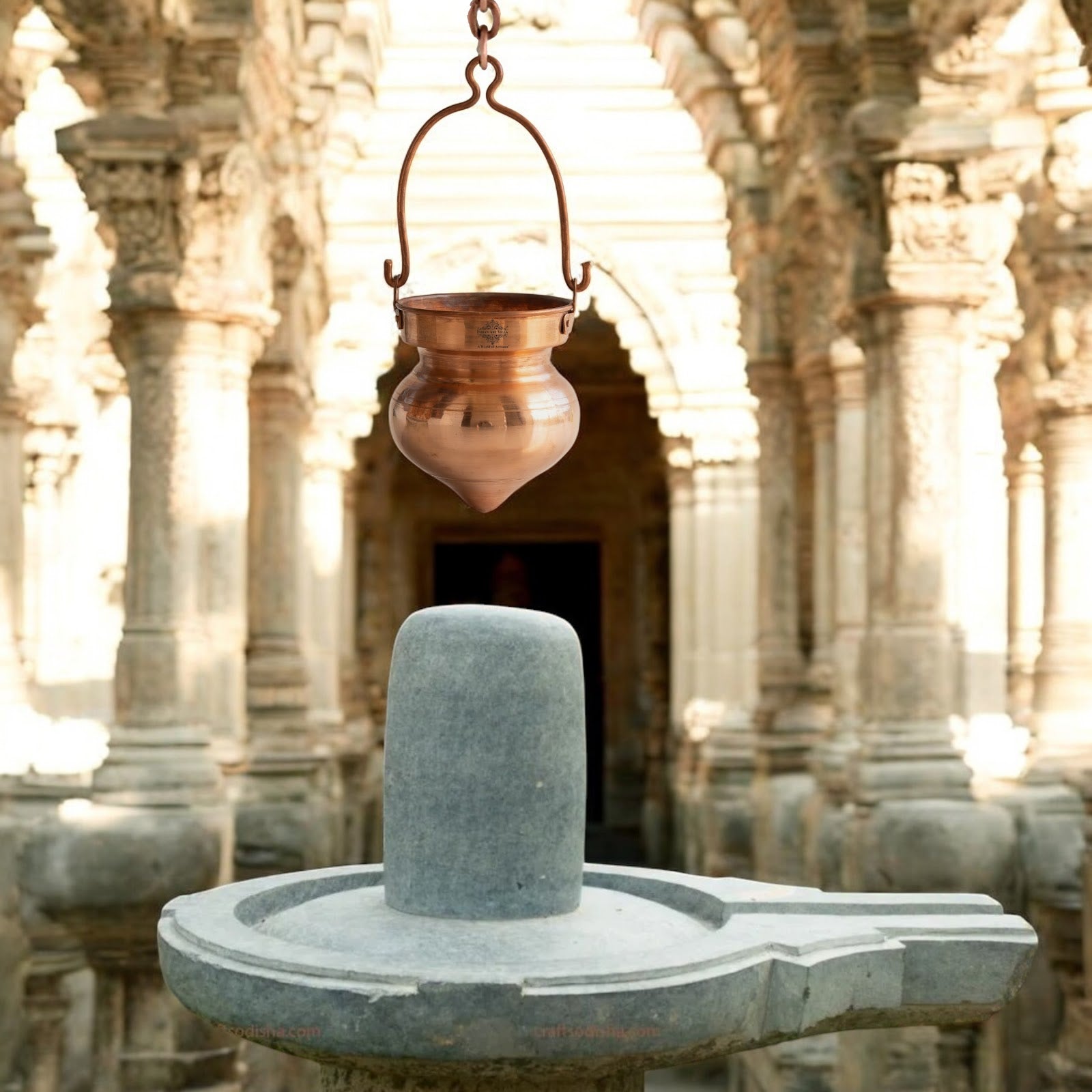 Pure Copper Shiv Ji Jal Dhara Container, Shivling Abhishekam, Temple Home