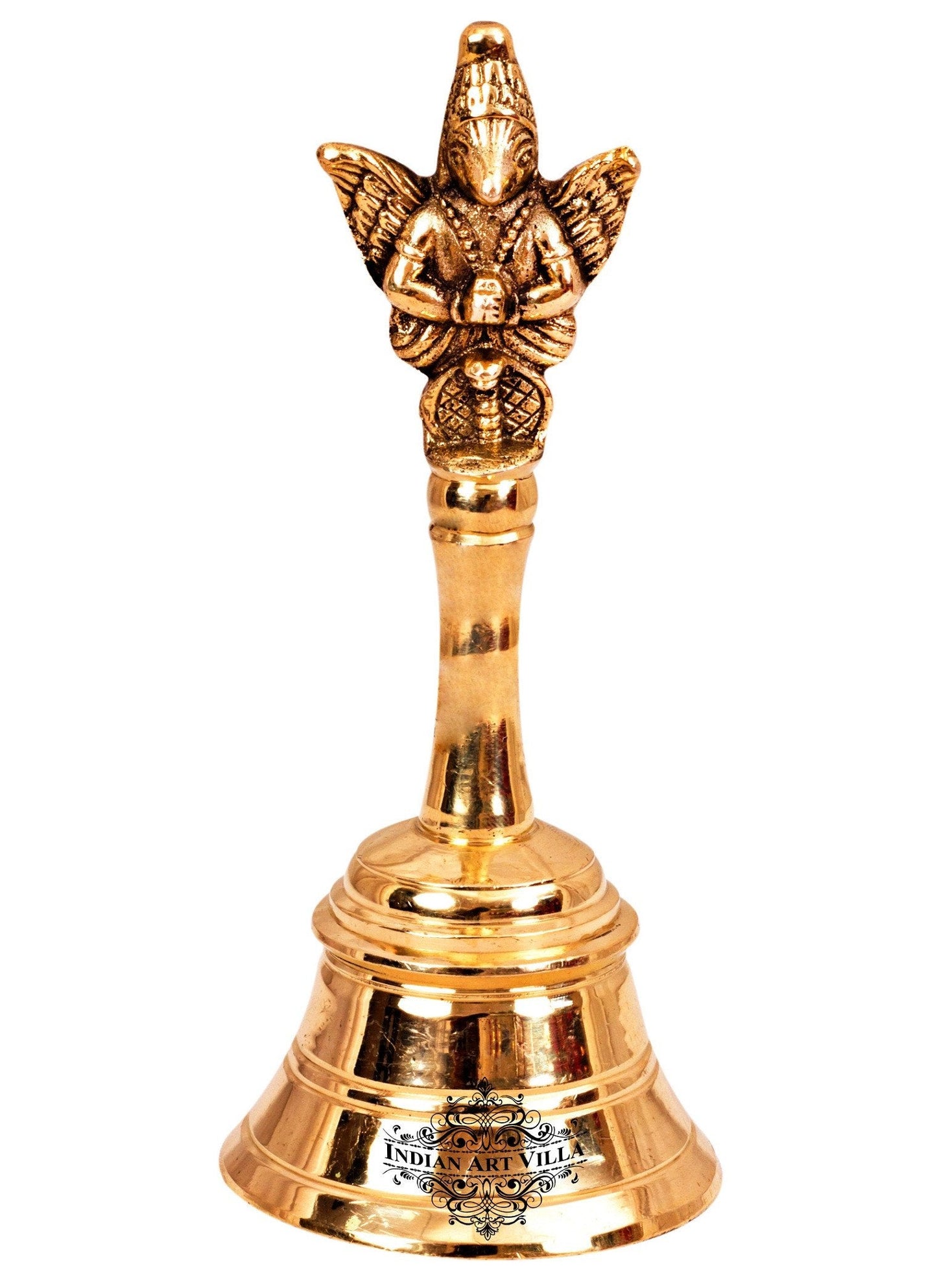 Shri Garuda Design Brass Pooja Ghanti Bell, Poojan Temple , Religious and Spiritual Item