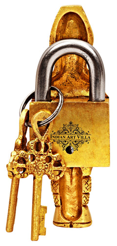 Handmade Pure Brass Guard Design Lock with 2 Keys