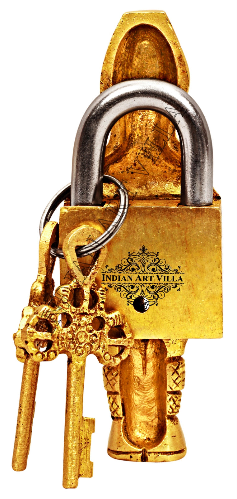 Handmade Pure Brass Guard Design Lock with 2 Keys