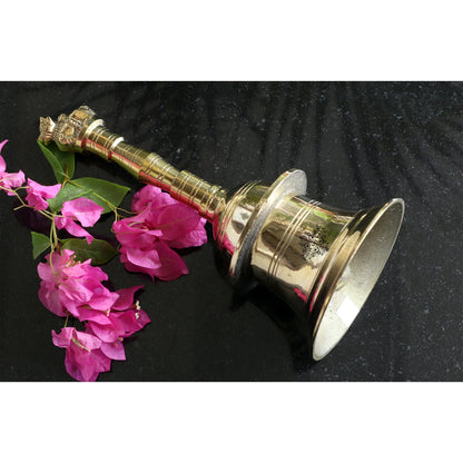 Brass Handmade Designer Pooja Bell, Ghanti, Nandi Cow Design, Spiritual Item